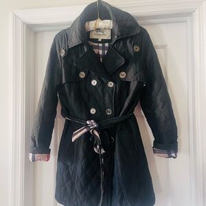 Burberry Black Quilted Trench Coat